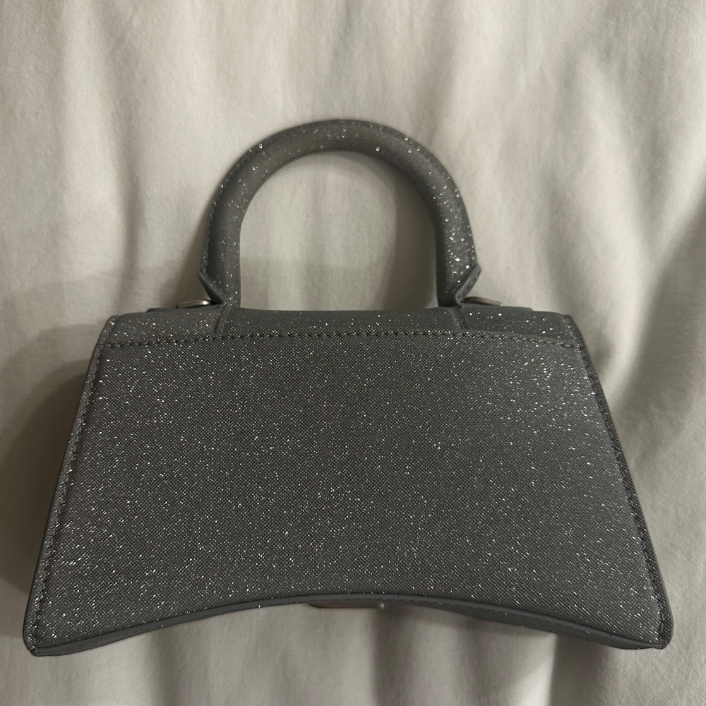 BALENCIAGA Silver Glitter Hourglass Bag XS - Picture 2 of 6
